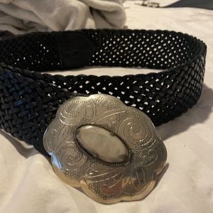 Planet Blue Black Leather Belt